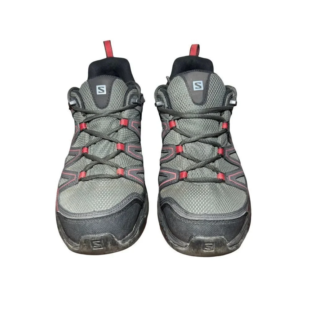 Salomon hiking Gray and Red Athletic Shoes size 8